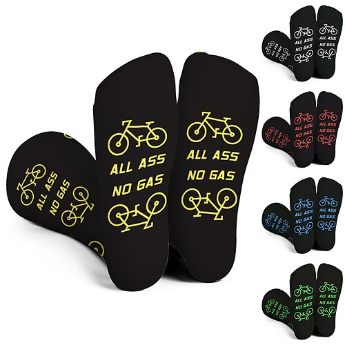 

Hombre Mujer Calcetines Calcetines divertidos Calcetines Innovadores Bicicleta / Ciclismo Transpirable Suave Cómodo 1 Par Graphic Algodón Negro Blanco Rojo S M L