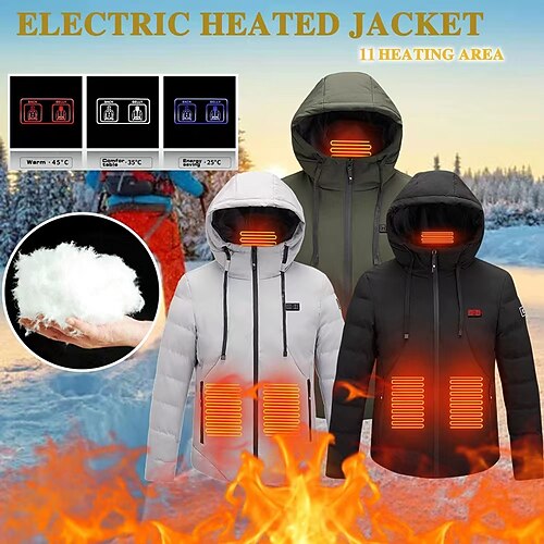 

11 Area Men's Heated Vest Men Women Parka Jacket Autumn Winter Cycling Warm USB Electric Heated Outdoor Sports Vests For Hunting