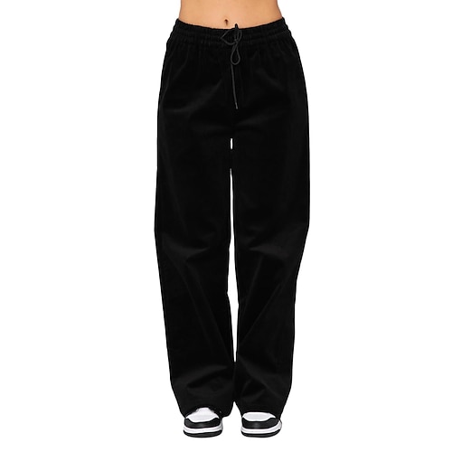 

Per donna A zampa Pantaloni Nero Bianco Marrone Informale Casual Casual / quotidiano Media elasticità Lunghezza intera All'aperto Tinta unita S M L XL