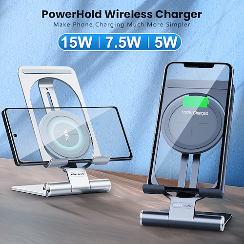 

NILLKIN Wireless Charger 15 W Output Power 1 Port Wireless Charging Stand Fast Wireless Charging Lightweight Magnetic For Cellphone P hone Holder