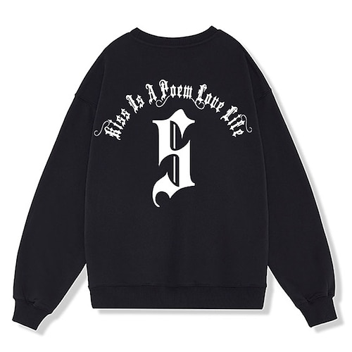 

Men's Pullover Black White Light Green Crew Neck Graphic Work Casual Daily Cotton Basic Streetwear Casual Spring Fall Clothing Apparel Hoodies Sweatshirts