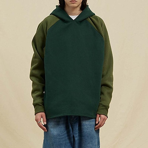 

Men's Hoodie Apricot Green Black Khaki Hooded Color Block Sports Outdoor Daily Sports Cotton Casual Big and Tall Fall Winter Clothing Apparel Hoodies Sweatshirts
