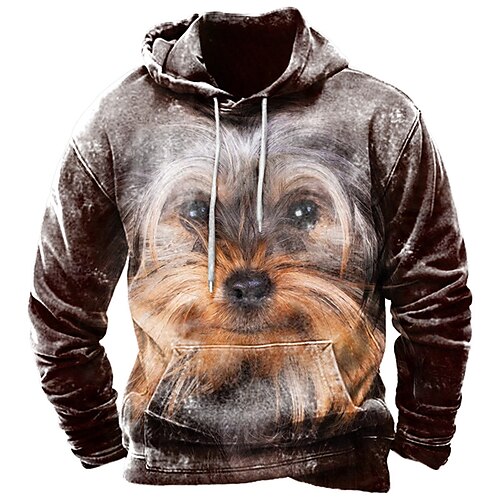 

Per uomo Felpa con cappuccio pullover Caffè Con cappuccio Animali Con cagnolino Stampe astratte Stampa Giornaliero Sport Stampa 3D Essenziale Streetwear Originale Primavera & Autunno Abbigliamento