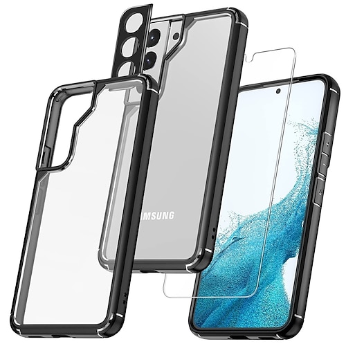 

telefon Etui Til Samsung Galaxy Klassisk serie S23 Ultra Plus Støddæmperramme Helkropsbeskyttelse Støvsikker Ensfarvet TPU PC