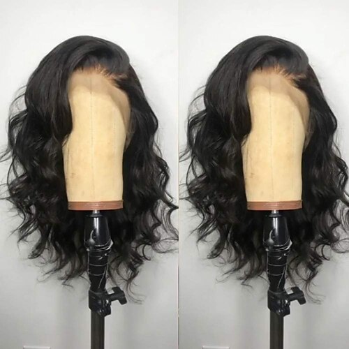 

Short Wavy 14 inch Synthetic Lace front Wig Women's Wig Black