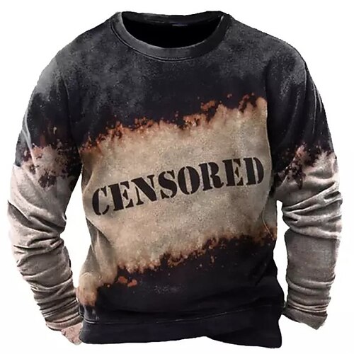 

Men's Sweatshirt Pullover Brown Crew Neck Color Block Letter Graphic Prints Print Daily Sports Holiday 3D Print Basic Streetwear Designer Spring Fall Clothing Apparel Hoodies Sweatshirts