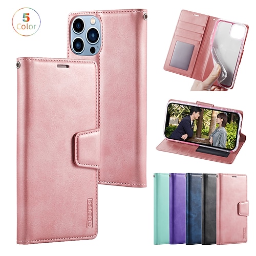 

Phone Case For Apple Wallet Card iPhone 14 Pro Max Plus 13 12 11 Mini X XR XS 8 7 Wallet Flip Full Body Protective Solid Colored TPU PU Leather