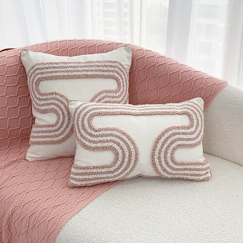 

funda de almohada geométrica empenachada boho granja cremallera tradicional clásico para sala de estar dormitorio sofá