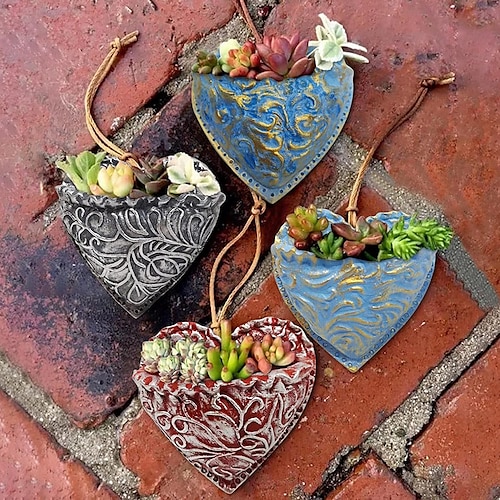 

piantare fioriera tascabile a cuore succulento, mini vaso per piante succulente vaso per piante di cactus vaso per fiori fai da te fioriera tascabile succulenta san valentino a forma di cuore succulente piante da giardino pensili