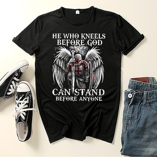 

L'ultimo templare Angelo Cavalieri Templari Crociato Maglietta Anime Manga Classico Stile di strada Maglietta Per Per uomo Per donna Unisex Per adulto Stampa a caldo 100% poliestere