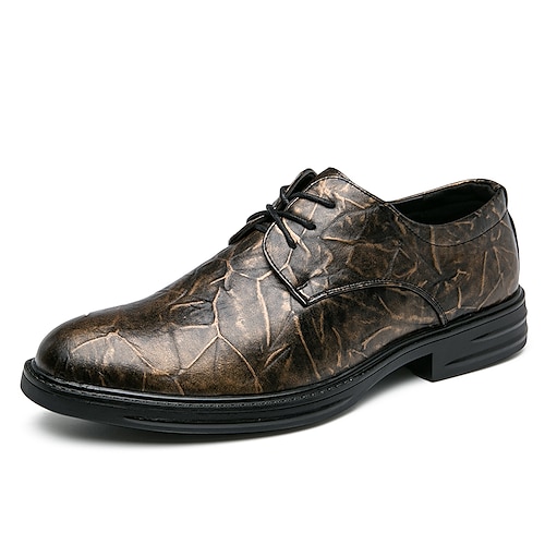 

Homme Oxfords Chaussures à carreaux de style britannique Motif crocodile Rétro Vintage Casual du quotidien Bureau et carrière Polyuréthane Noir Marron Vert Automne Printemps