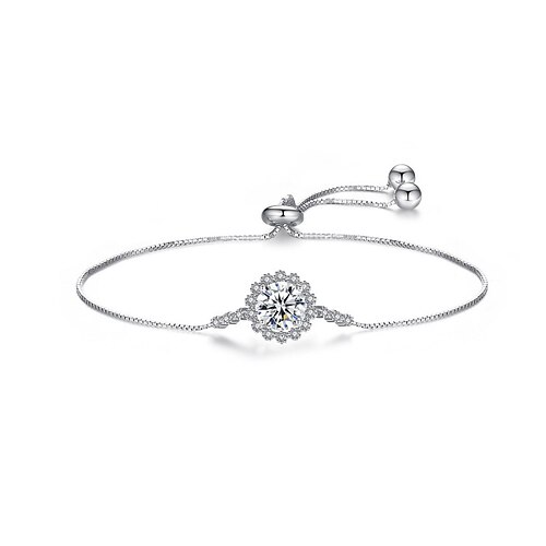 

Dame Klar Moissanite Armbånd Klassisk Kostbar Mode Koreansk S925 Sterling Sølv Armbånd Smykker Sølv Til Bryllup Fest