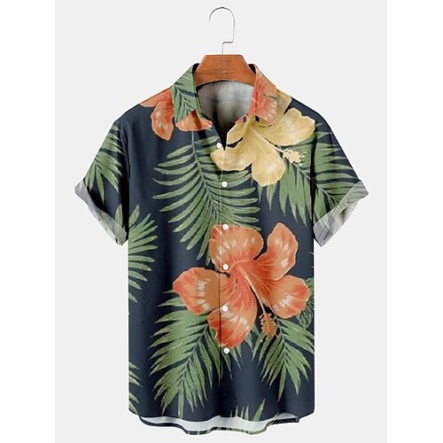 

Men'sShirtSummerHawaiianShirt Floral Leaves GraphicPrintsTurndownOutdoorStreetShortSleevesButton-DownPrintClothingApparelTropicalFashionDesignerHawaiian