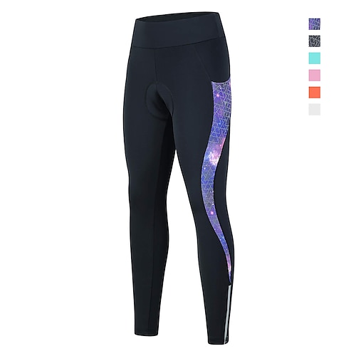 

21Grams Dame Cykeltights Cykel Underdele Bjerg Cykling Vej Cykling Sport Patchwork 3D Måtte Cykling Åndbart Hurtigtørrende Hvid Lys pink Spandex Tøj Cykeltøj
