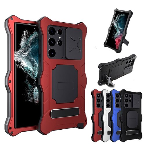 

téléphone Coque Pour Samsung Galaxy Dé à Coudre S23 S22 Plus Ultra Avec Support Protection complète du corps Résistance aux chutes aux quatre coins Couleur Pleine TPU PC