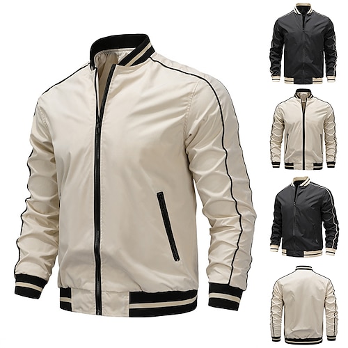

Per uomo Giacca bomber Giacca leggera Giacca estiva Giacca sportiva Duraturo Casual / quotidiano Da tutti i giorni Da mare Andare Cerniera Colletto Mao Top caldi Comoda Comodo Giacca Capispalla Tinta