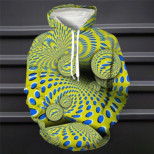 

Men's Pullover Hoodie Sweatshirt Pink Blue Orange Green Hooded Optical Illusion Graphic Prints Print Daily Sports 3D Print Basic Streetwear Designer Spring Fall Clothing Apparel Hoodies