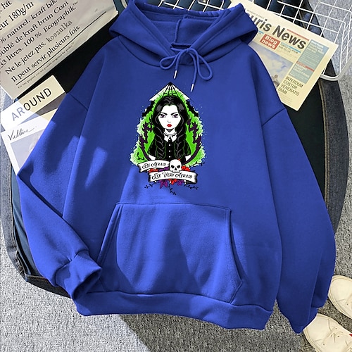 

Mercoledì Addams Famiglia Addams Mercoledì Mai più Accademia Felpa con cappuccio Cartone animato Manga Manga Tasca frontale Grafica Felpa con cappuccio Per Per uomo Per donna Unisex Per adulto Stampa