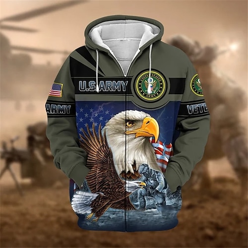 Army green eagles outlet hoodie