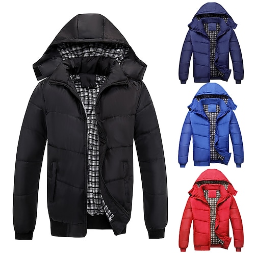 

Per uomo Piumino Giacca invernale Cappotto invernale Cardigan Caldo All'aperto Per uscire Casual / quotidiano Festival Liscio Capispalla Abbigliamento Nero Rosso Blu marino scuro