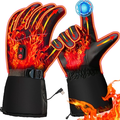 

Heated Gloves Electric Heated Gloves Camping Hand Warmers Winter Warm Touchscreen Gloves for Men Women - Battery Powered Waterproof Gloves Windproof Glove for Outdoor Cycling Skiing Hiking Working