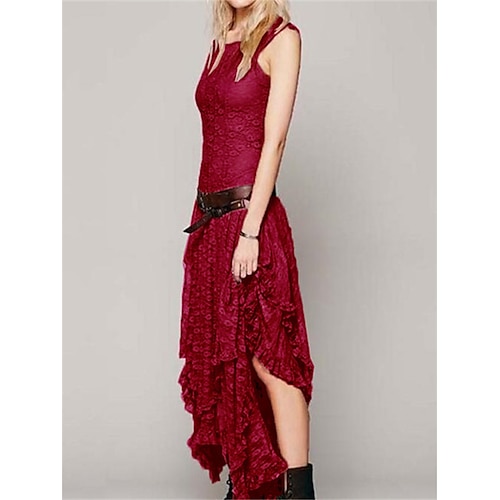 

Damen Spitzenkleid Etuikleid kleid lang Schwarz Weiß Rosa Ärmellos Einfarbig Spitze Winter Herbst Frühling Rundhalsausschnitt Modisch Täglich herbstkleider Frühlingskleid 2023 S M L XL