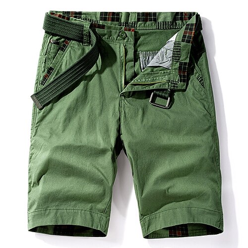 

Per uomo Pantaloncini modello cargo Bermuda Pantaloncini da lavoro Tasche Liscio Comfort Indossabile Breve Esterno Informale Giornaliero Spigato Streetwear Moda Verde militare Nero