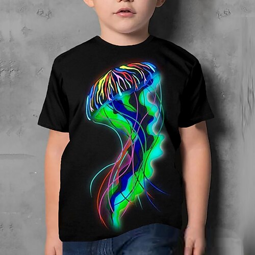 

Bambino Da ragazzo maglietta Tee Medusa Manica corta Girocollo Top bambini Informale Stampa 3D Fantastico Giornaliero Estate Nero 3-12 anni