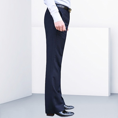 Men's Dress Pants Flared Pants Bell Bottom Trousers Pocket