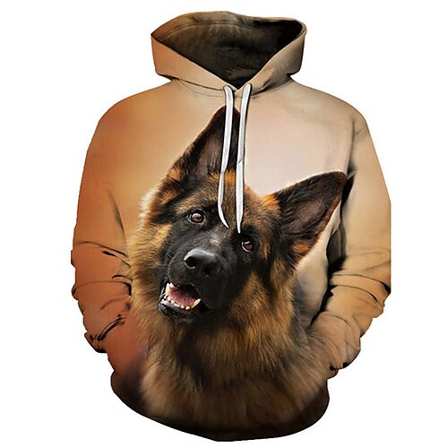 

Men's Pullover Hoodie Sweatshirt Brown Hooded Animal Dog Graphic Prints Print Daily Sports 3D Print Basic Streetwear Designer Spring Fall Clothing Apparel Hoodies Sweatshirts