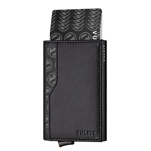 

RFID Card Holder with ID Window Pop Up Cards Slim Leather Wallet RFID Protection Up to 12 Cards Card Case