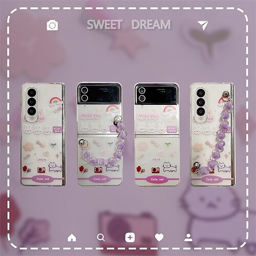 

téléphone Coque Pour Samsung Galaxy Etui folio Z Fold 4 Z Fold 3 Portable Clapet Etanche à la Poussière Bande dessinée PC