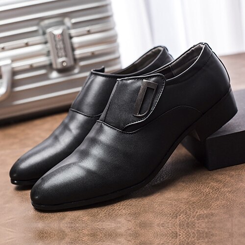  Men's Pointed Toe Shiny Leather Shoes Men's Business Formal  Shoes Plus Size Men's Shoes All-Match Casual Shoes Business Casual Formal  Dress Wedding (Color : Black, Size : 5.5(38))