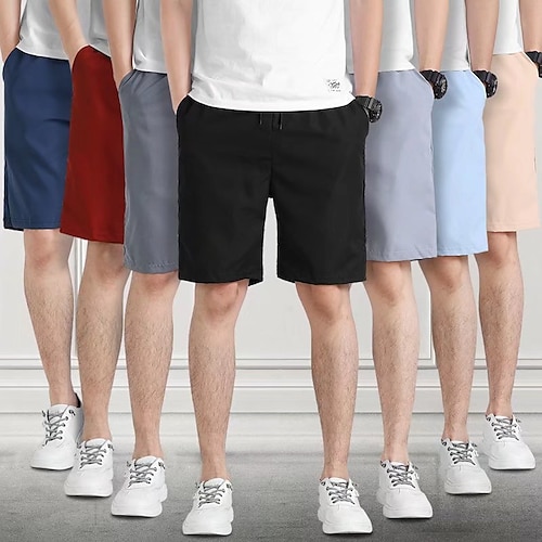 

Herre Chino shorts Arbejdsshorts Casual shorts Snørelukning Elastisk Talje Vanlig udendørs I-byen-tøj Mode Gade Sort Vin Mikroelastisk