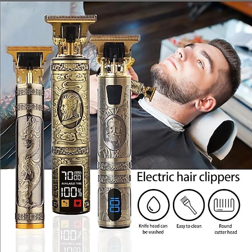 

vintage t9 elektrisk hårklipper hårklippemaskin profesjonell elektrisk barbermaskin for menn oppladbar barbertrimmer for menn usb