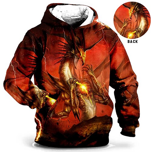 

Per uomo Plus Size Felpa con cappuccio pullover Grande e alto Animali Con cappuccio Manica lunga Primavera & Autunno Essenziale Di tendenza Streetwear Comodo Da tutti i giorni Da mare Top