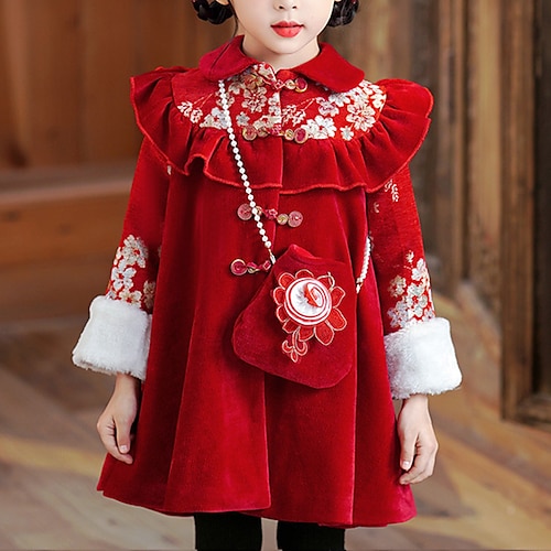 

Bambino (1-4 anni) Da ragazza Vestito da festa Pop art Abito stile orientale Vestito Prestazioni Girocollo Manica lunga Da principessa Vestito 7-13 anni Primavera Rosso