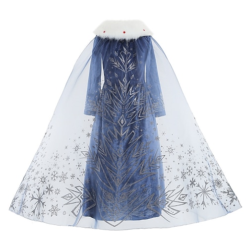  Frost Sagolikt Prinsessa Elsa Blommaflickaklänning Semester klänning Temafestdräkt Cosplay Film-cosplay for Flickor Barn Karnival Maskerad