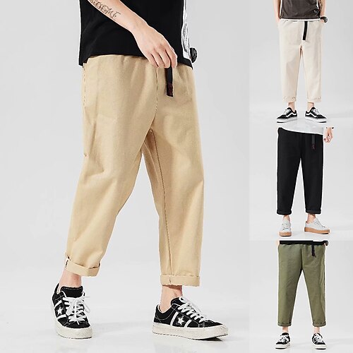 

Per uomo Pantaloni Chino Pantaloni da lavoro Pantaloni kaki Tasche Gamba dritta Liscio Comfort Lunghezza intera Informale Giornaliero Per uscire Moda Semplice Verde militare Nero