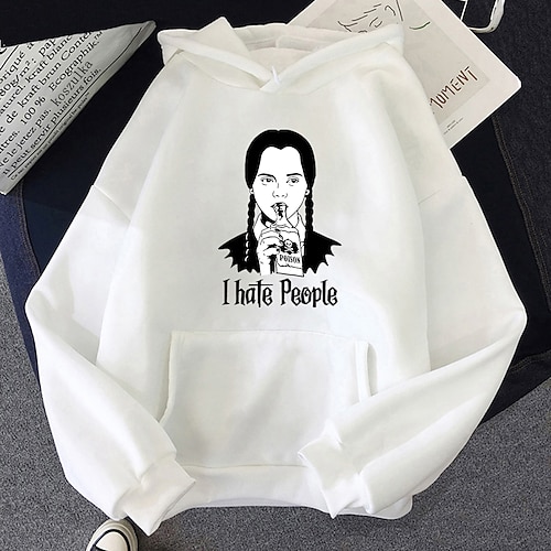 

Inspired by Wednesday Addams Addams family I Hate People Hoodie Cartoon Manga Anime Front Pocket Graphic Hoodie For Men's Women's Unisex Adults' Hot Stamping 100% Polyester