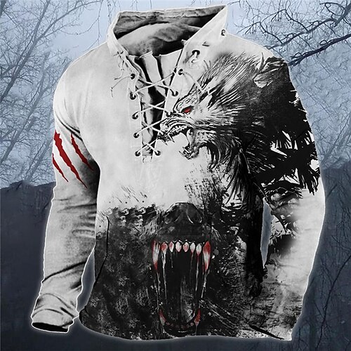 

Men's Sweatshirt Pullover Red Navy Blue Brown Green Gray Standing Collar Graphic Prints Lace up Sports Outdoor Casual Daily 3D Print Basic Streetwear Designer Spring Fall Clothing Apparel Hoodies