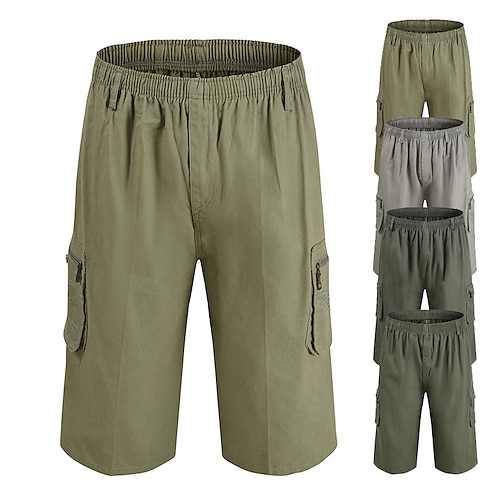 

Hombre Pantalón Corto Cargo Pantalón corto Shorts para senderismo Cintura elástica Bolsillo con cremallera Plano Comodidad Longitud de la rodilla Casual Diario Ropa de calle Mezcla de Algodón