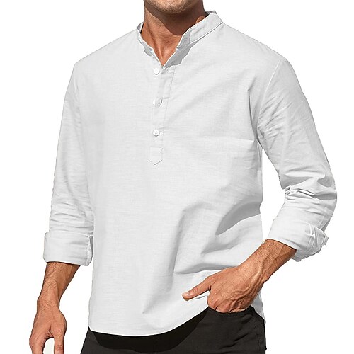 

Per uomo Camicia Camicia Henley Camicia estiva Maglietta informale Nero Bianco Vino Cachi Manica lunga Liscio Nero e bianco Colletto Giornaliero Per eventi Bottone giù Abbigliamento Cotone Essenziale