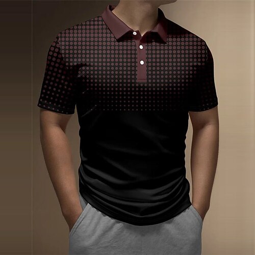 

Herre POLO Trøje Golftrøje 3D Print Grafiske tryk Aftæpning Gul udendørs Gade Kort Ærme Knap ned Trykt mønster Tøj Mode Designer Afslappet Blødt