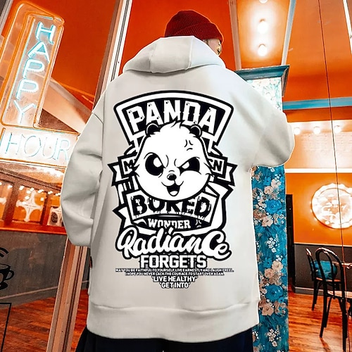 

Inspired by Animal Panda letter Hoodie Cartoon Manga Anime Front Pocket Graphic Hoodie For Men's Women's Unisex Adults' Hot Stamping 100% Polyester