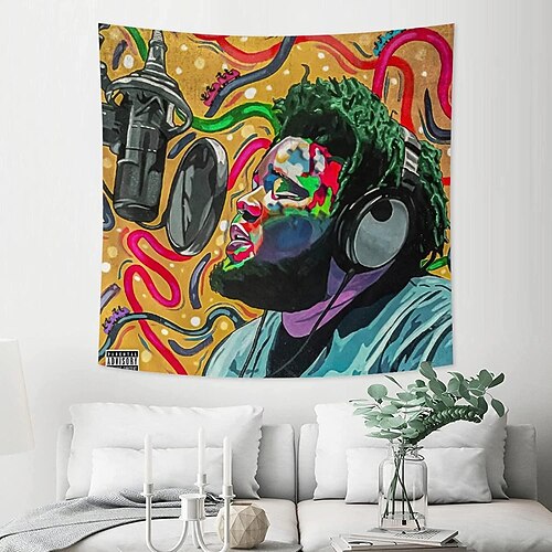 

Singer Wall Tapestry Art Decor Painting Style Blanket Curtain Hanging Home Bedroom Living Room Decoration