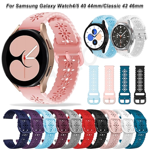 

Reim til Smartklokke til Samsung Galaxy Watch 5 Pro 45mm 4 Classic 42mm 46mm 3 41mm Active 2 40mm 44mm Gear Sport S3 Frontier S2 2 Neo Live Silikon Smartklokke Stropp Elastisk Justerbar Pustende