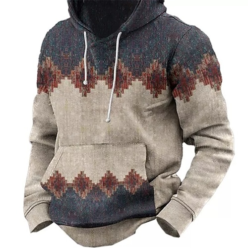 

Men's Pullover Hoodie Sweatshirt Red Navy Blue Hooded Bohemian Style Graphic Prints Print Daily Sports 3D Print Basic Streetwear Designer Spring Fall Clothing Apparel Hoodies Sweatshirts