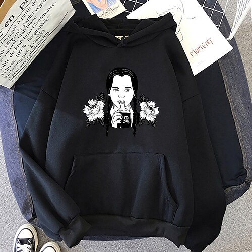 

Inspired by Wednesday Addams Addams family Wednesday Hoodie Cartoon Manga Anime Front Pocket Graphic Hoodie For Men's Women's Unisex Adults' Hot Stamping 100% Polyester