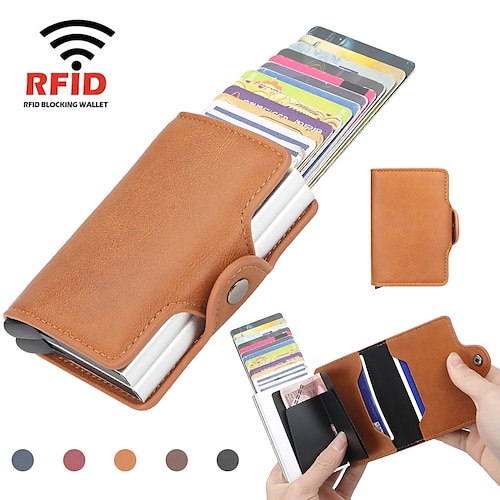 

Credit Card Holder Wallet PU Leather Name Card Holder with Magnetic Shut Multi Credit Card Protector for Women Men